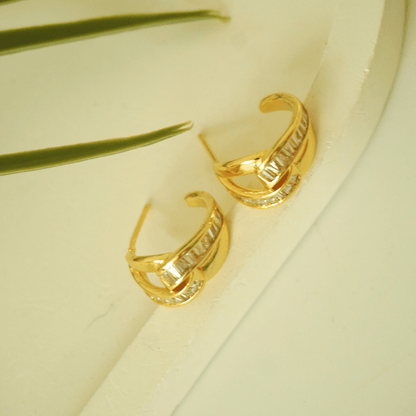 Golden Link Hoop Earrings