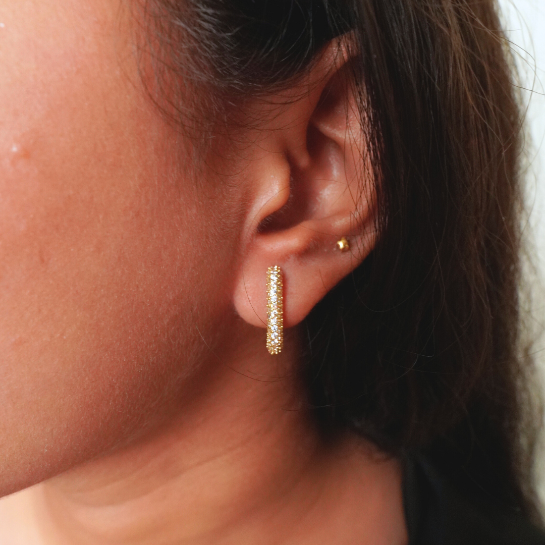Ashara Luxe Spark Pavé Hoops