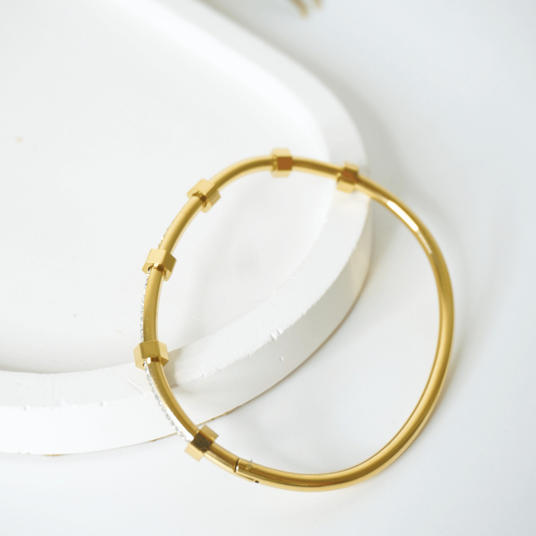 Aurora Crystal Bar Bangle Bracelet