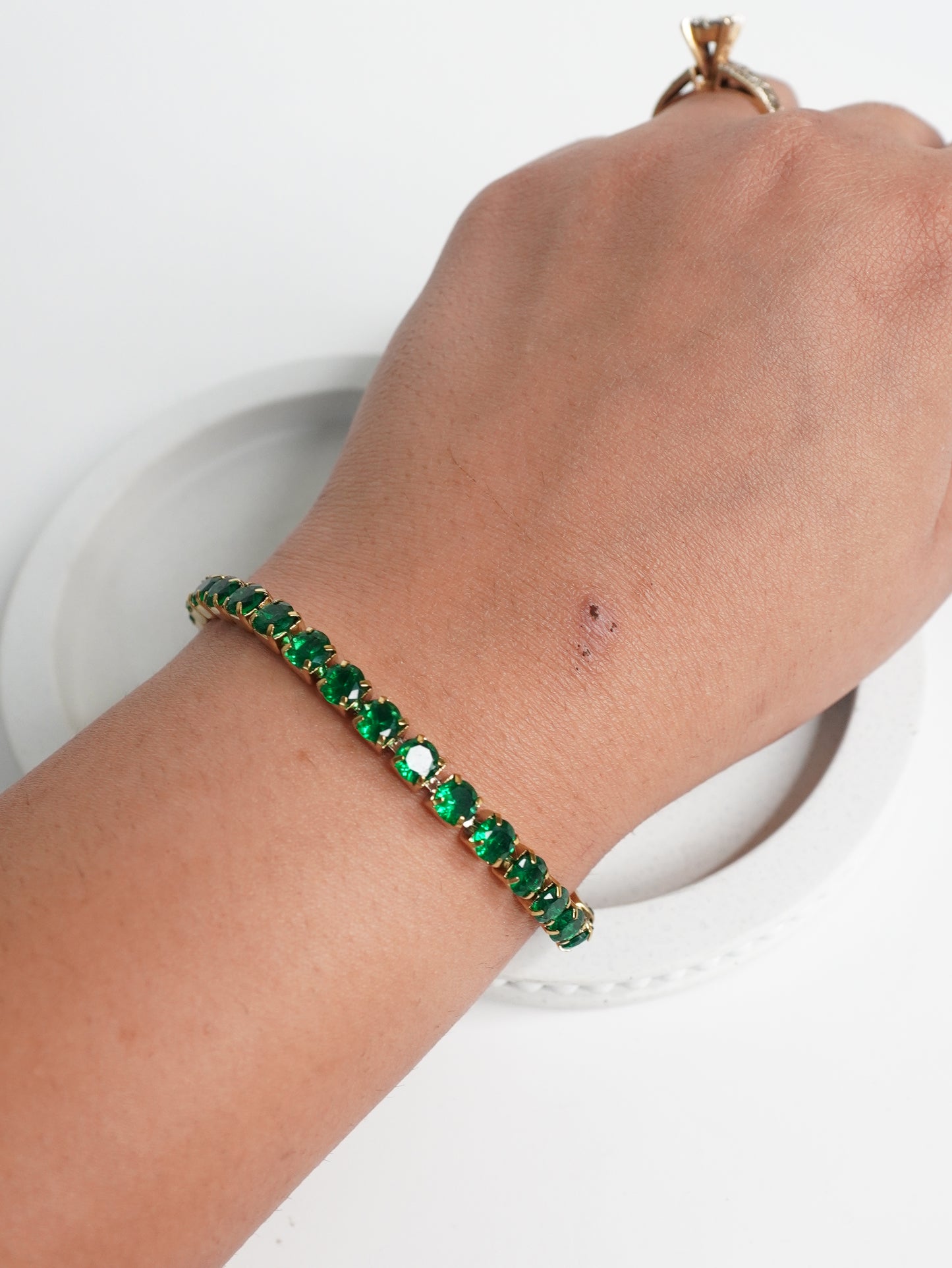 Emerald Bloom Tennis Bracelet