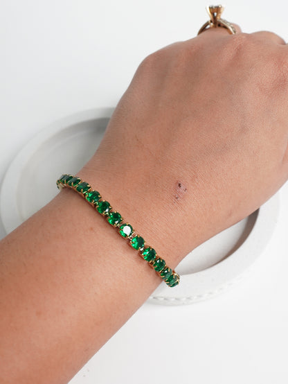 Emerald Bloom Tennis Bracelet