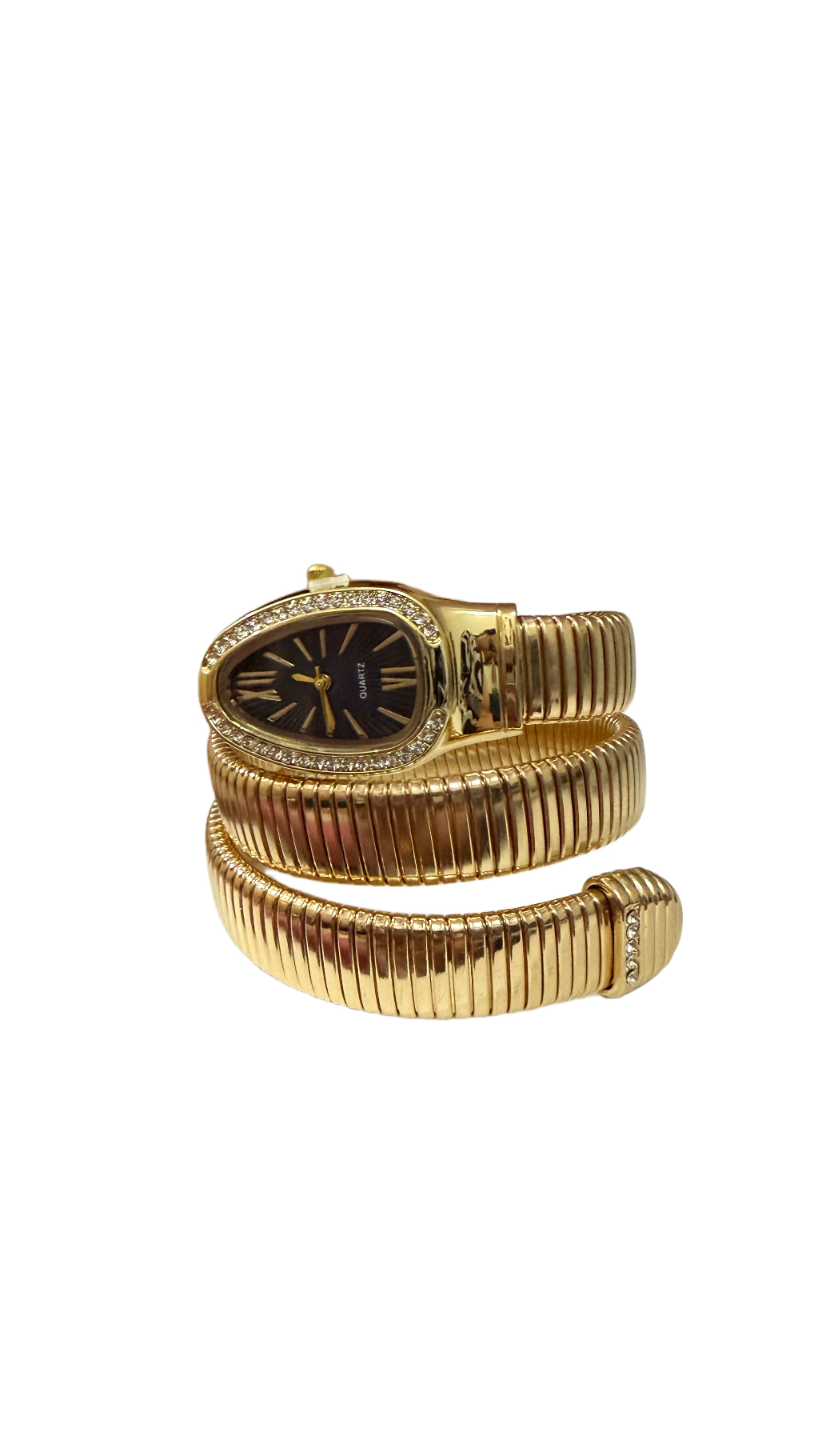 Serpentina Luxe Wrap Watch-Black Dial