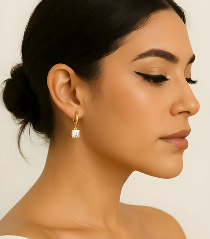 Astra Square-Cut Drop Hoops