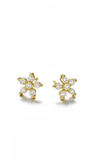 Daisy Sparkle Stud Ball Back Earrings
