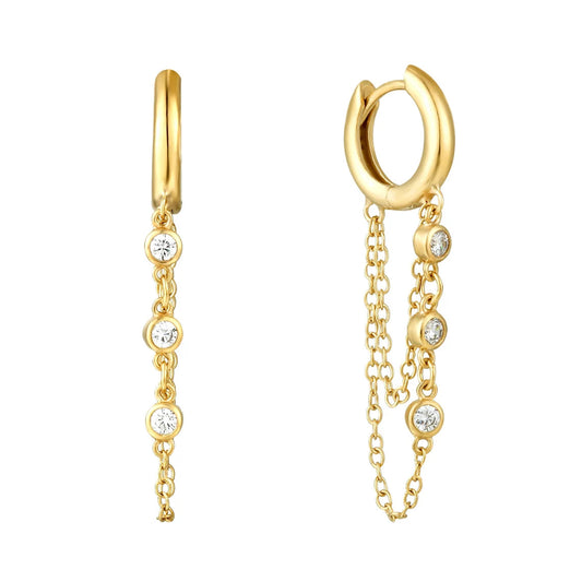 Ashara Celeste Chain Huggie Earrings