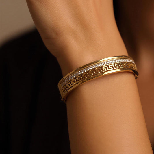 Greek Luxe Crystal Cuff Bracelet
