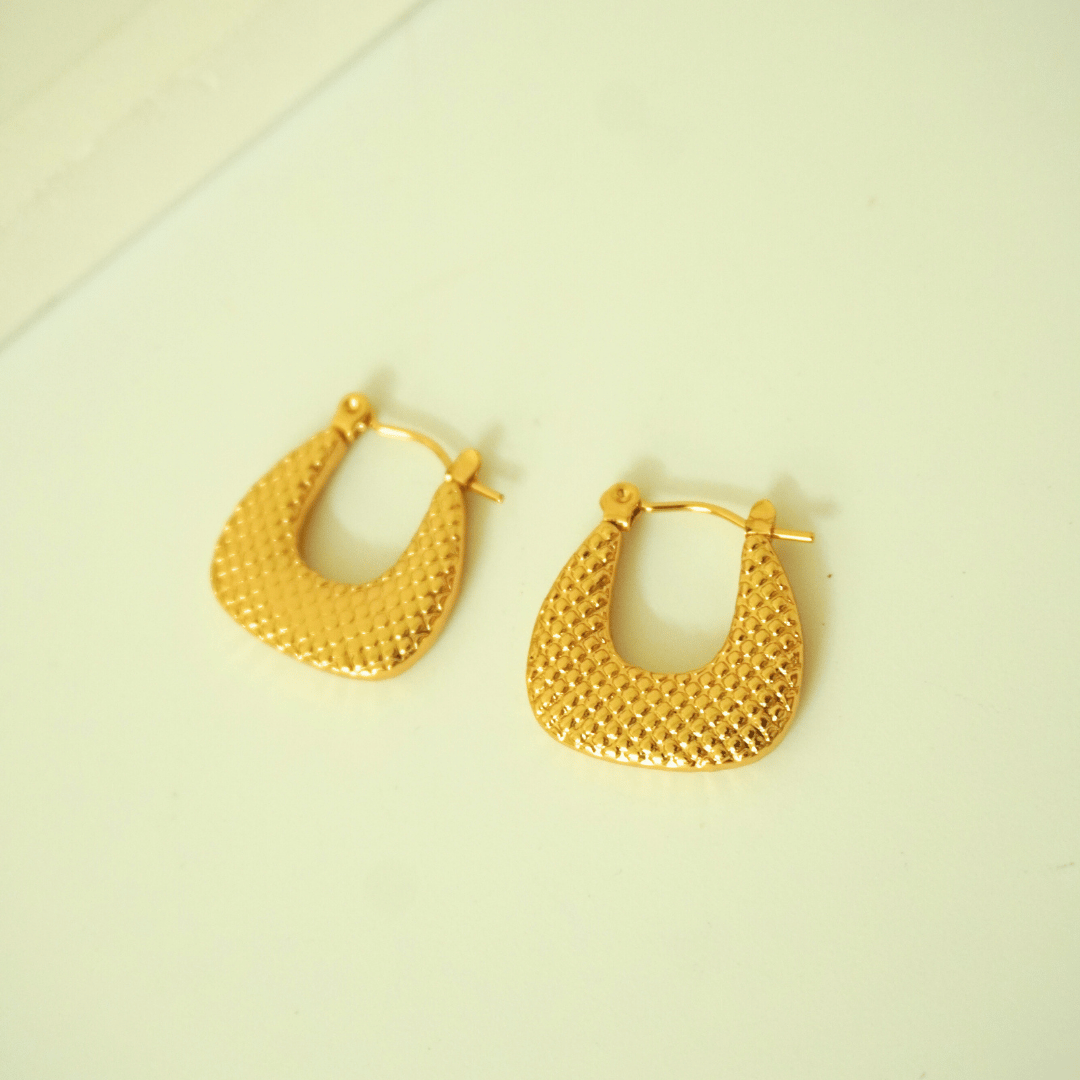 Aurora Textured Gold Hoop Earrings