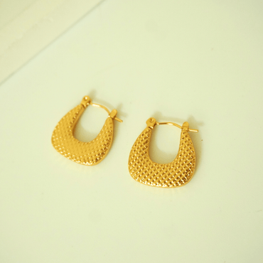 Aurora Textured Gold Hoop Earrings
