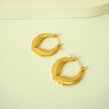 Siena Leaf Hoop Earrings