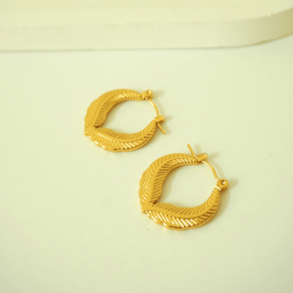 Siena Leaf Hoop Earrings