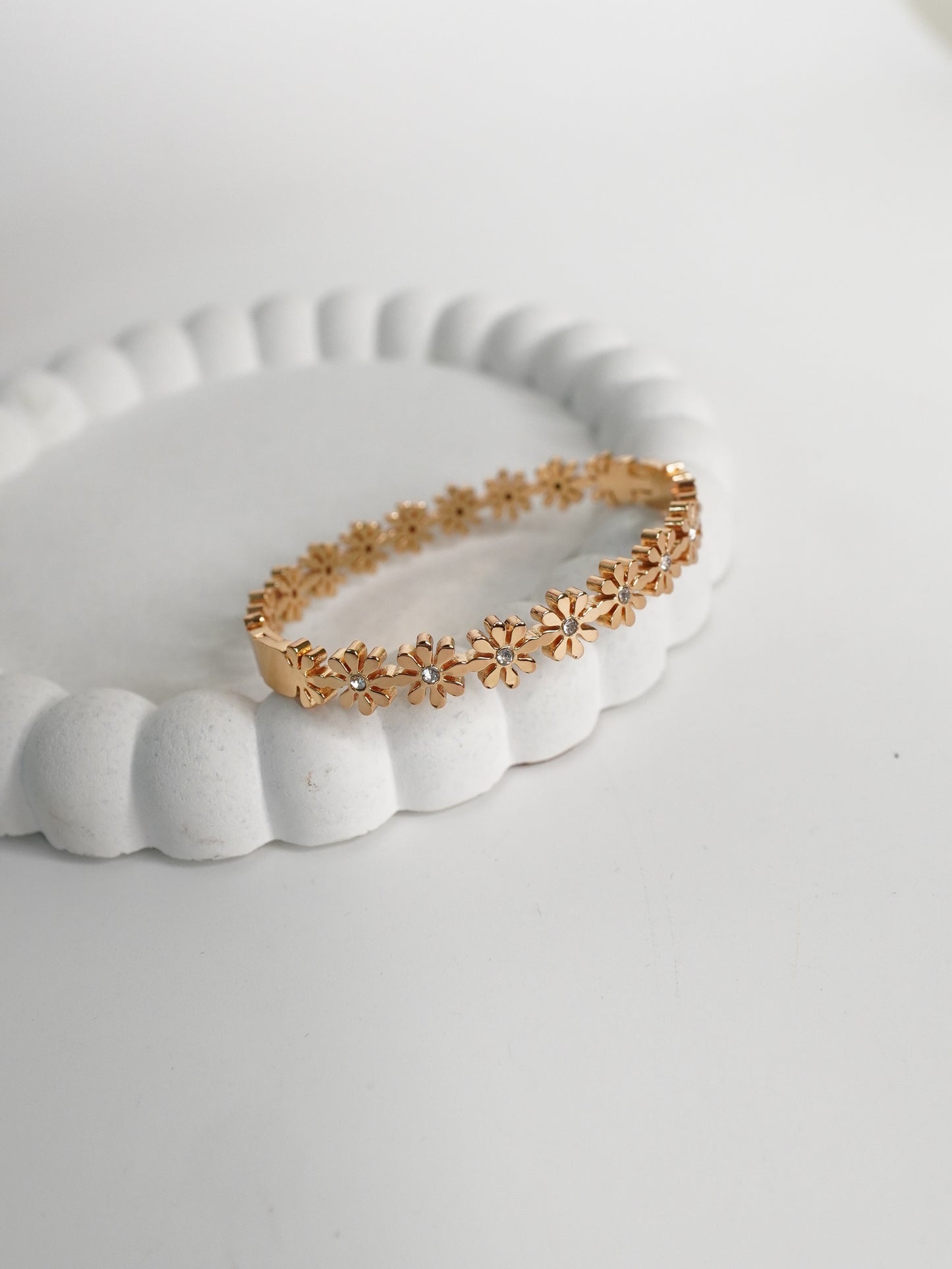 Daisy Bloom Bangle - Tiny Wrist Bracelet