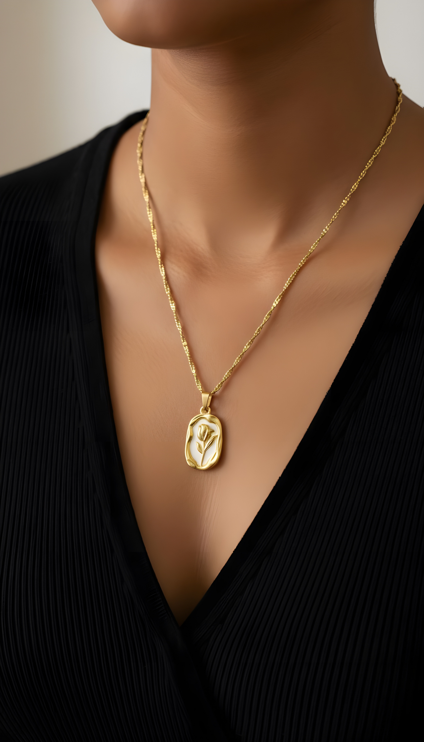 Botanical Gold Medallion Necklace