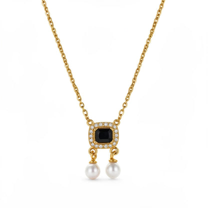 Ashara Noir Pearl Drop Necklace