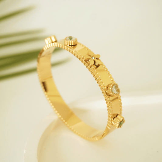 Regalia Heart Bangle – 18K Gold-Plated