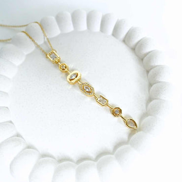 Aurora Crystal Bar Necklace