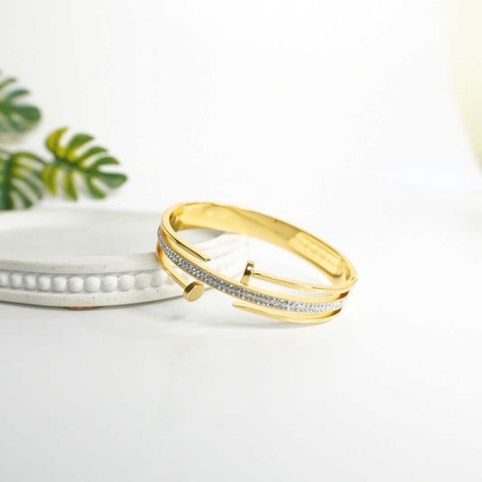 Crystal Line Open Cuff Bracelet