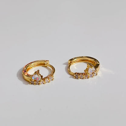 Celeste Sparkle Huggie Hoops
