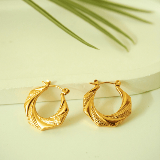 Twist Luxe Textured Hoop Earrings