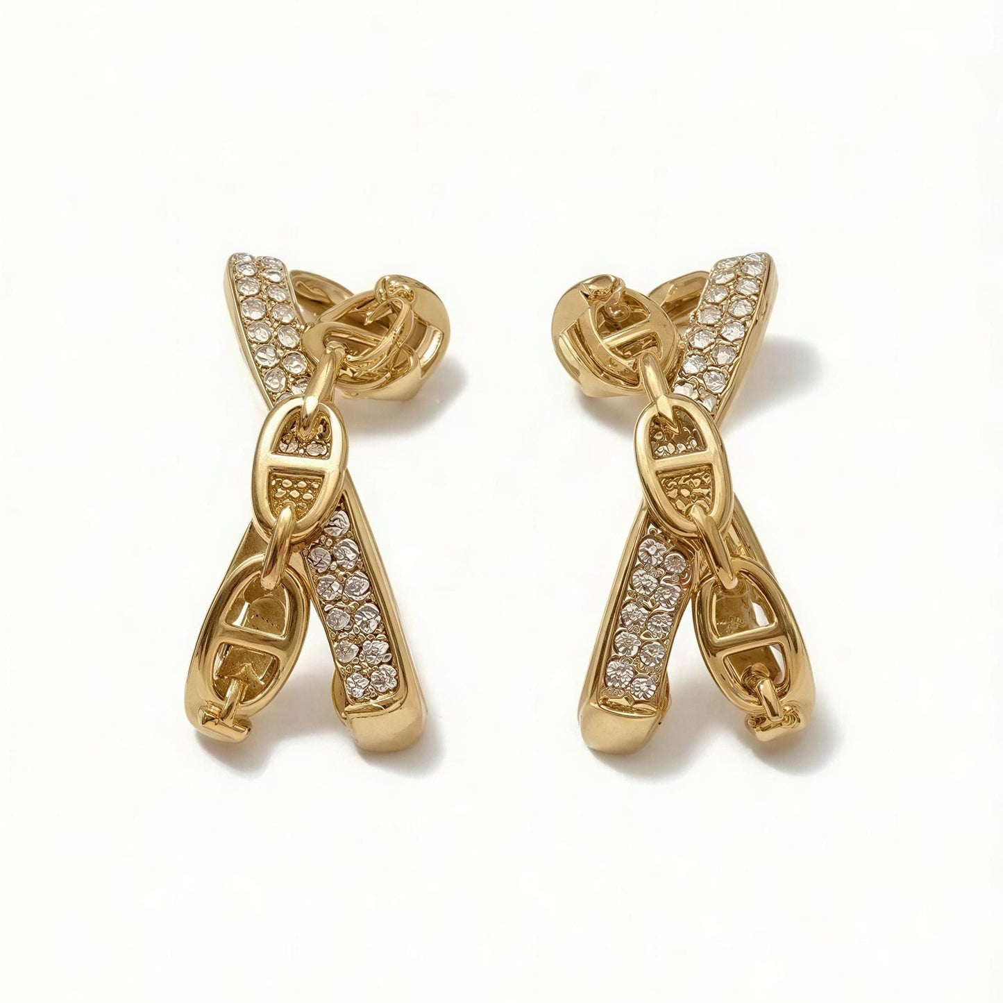 Helix Spark Chain Hoop Earrings