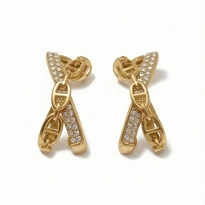 Helix Spark Chain Hoop Earrings