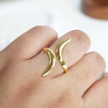 Golden Crescent Adjustable Ring