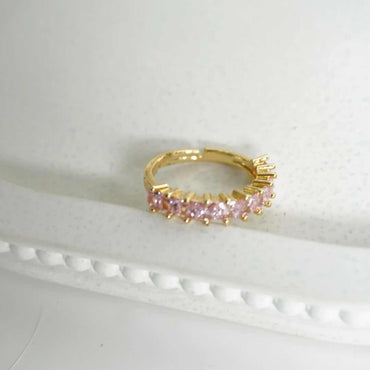 Pink Princess Cut Eternity Band Small
