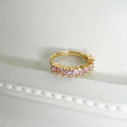 Pink Princess Cut Eternity Band Small