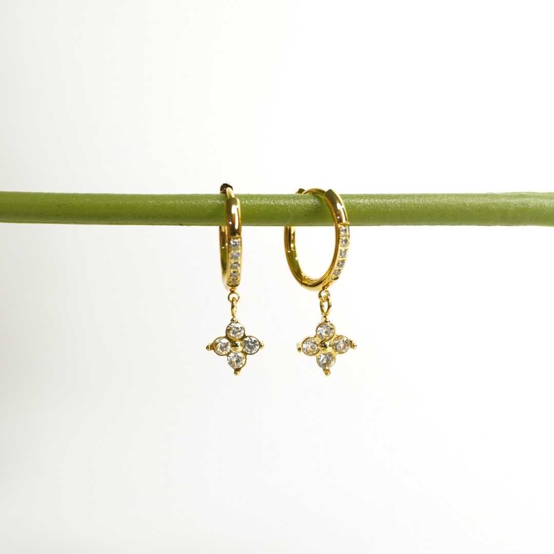 Verde Glow Hoop Drop Earrings