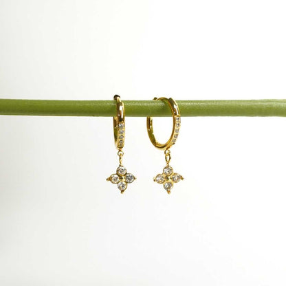 Verde Glow Hoop Drop Earrings