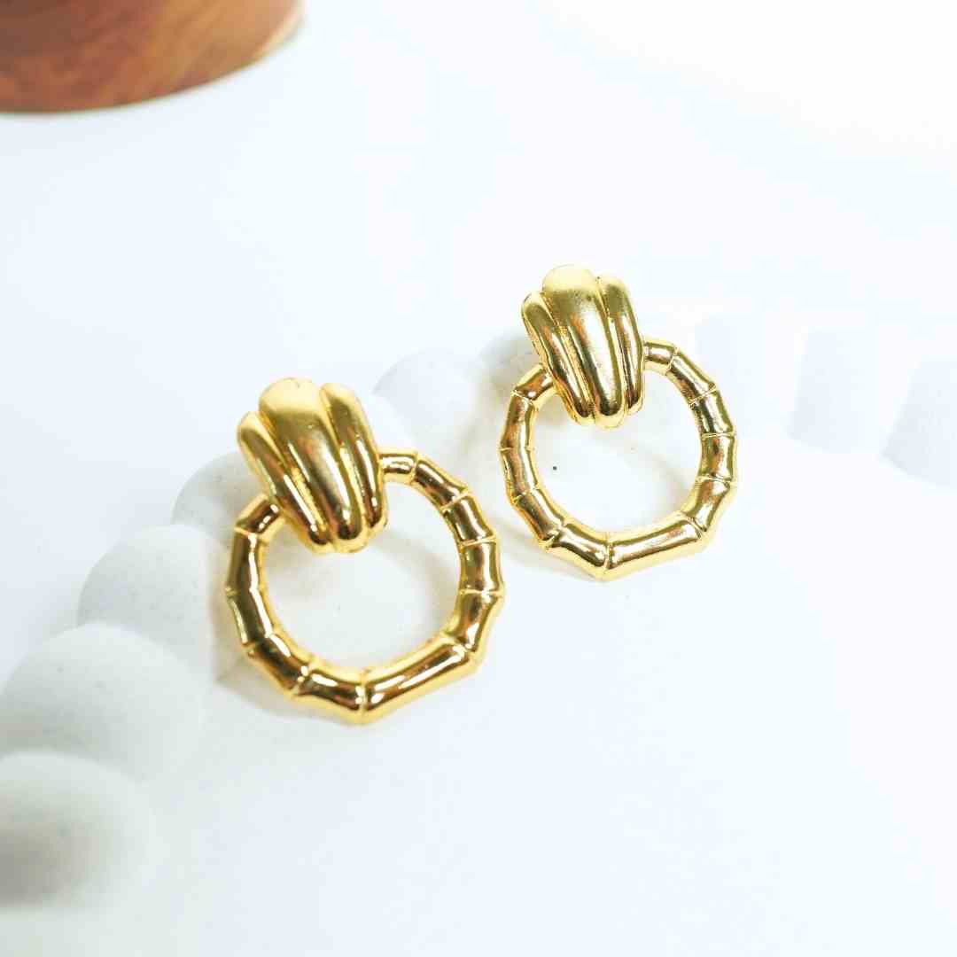 Bamboo Ring Statement Earrings