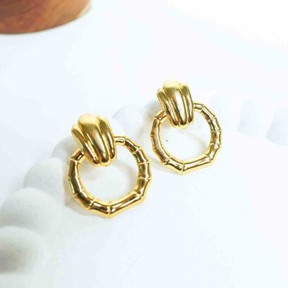 Bamboo Ring Statement Earrings