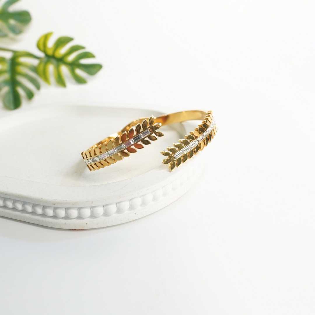 Golden Leaf Cuff Bracelet
