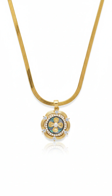 Aurelia Abalone Medallion Necklace