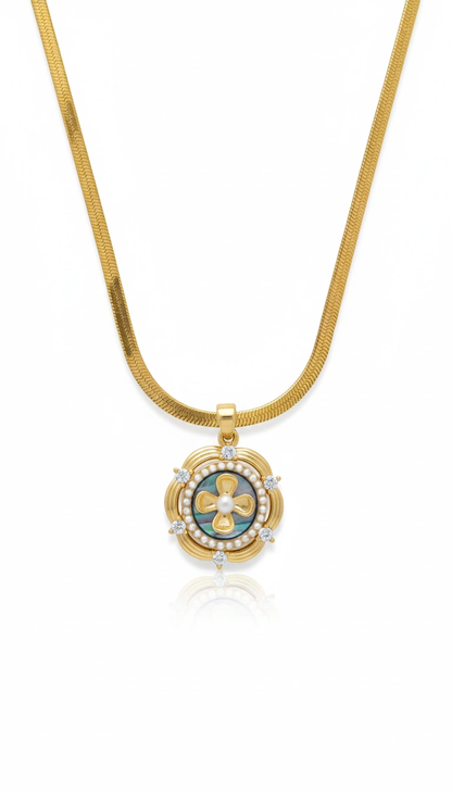 Aurelia Abalone Medallion Necklace