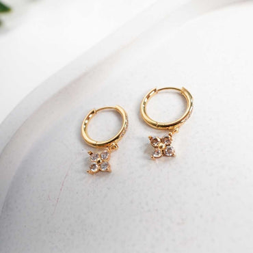 Verde Glow Hoop Drop Earrings