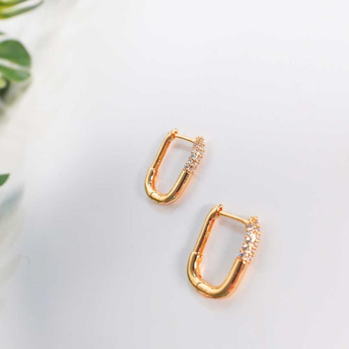 Aria Edge Hoop Earrings – gold-tone stainless steel hoop earrings