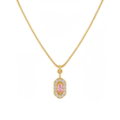 Roselle Halo Pendant Necklace