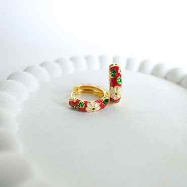 Floral Enamel Bloom Hoops