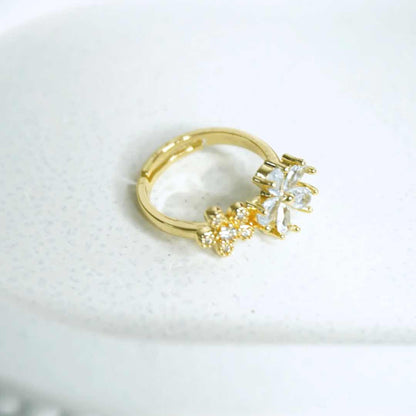 Dazzling Bloom Dual Flower Ring