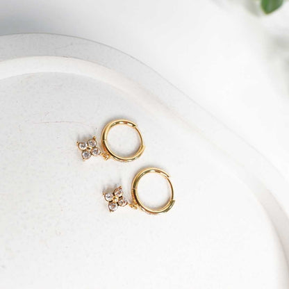 Verde Glow Hoop Drop Earrings