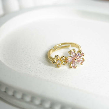 Blush Bloom Dual Flower Ring