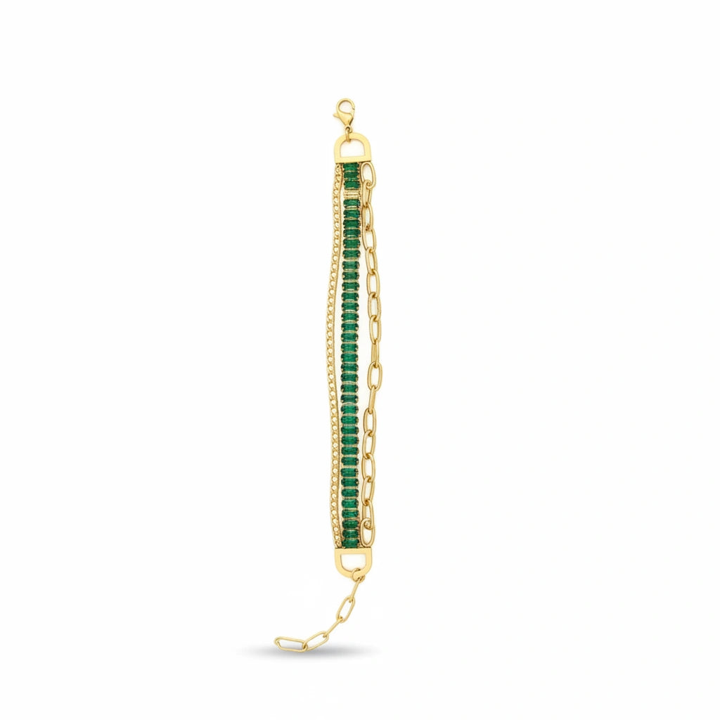 Emerald Link Chain Bracelet