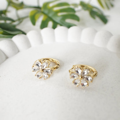 Bloom Sparkle Flower Hoop Earrings