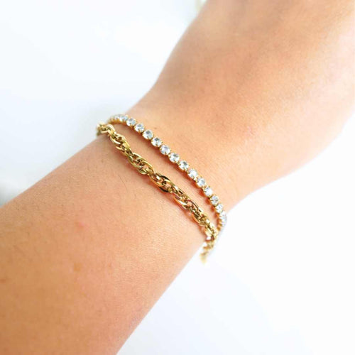 Celina Dual-Link Bracelet – 18K gold-plated stainless steel bracelet