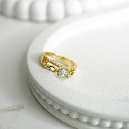 Crystal Chain Link Ring