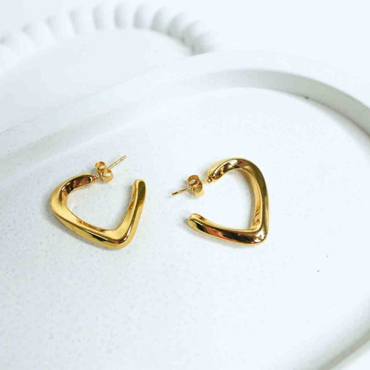 Sculpted Heart Hoop Earrings