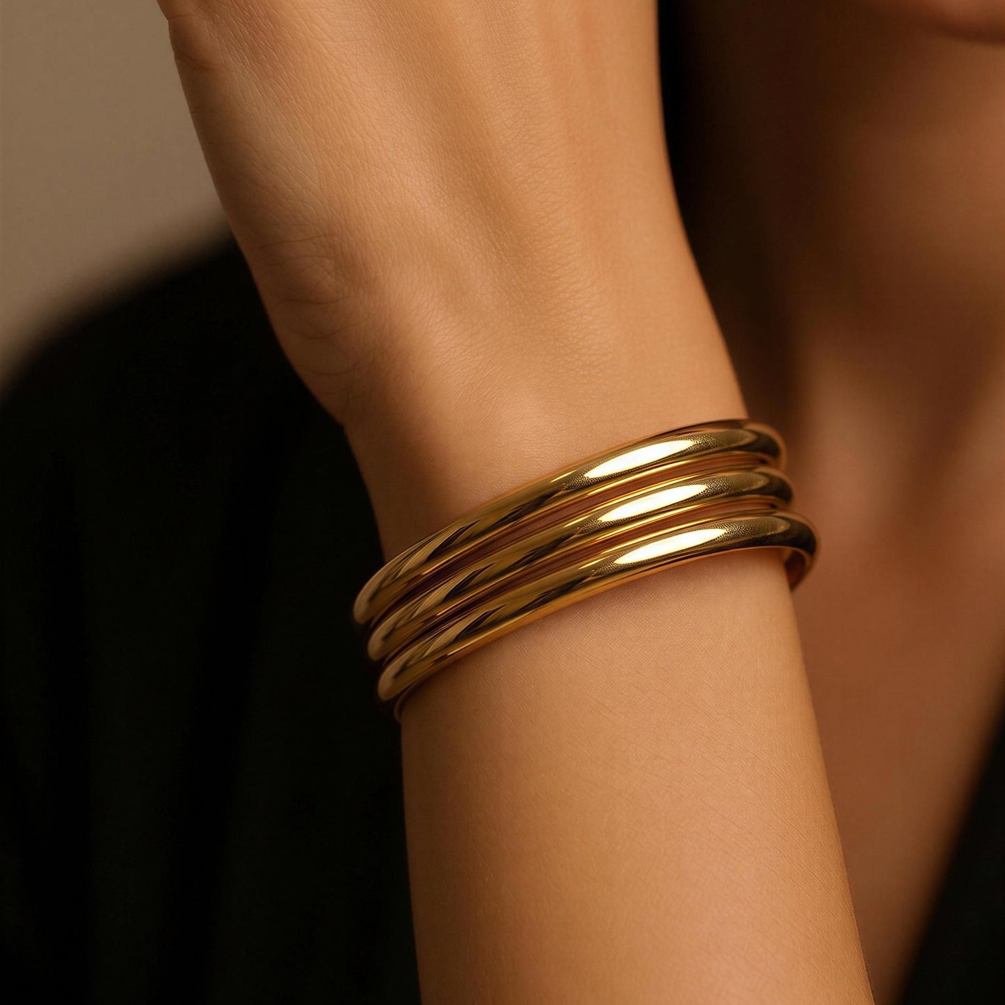 Luxe Gold Stack Bangles (Set of 3)