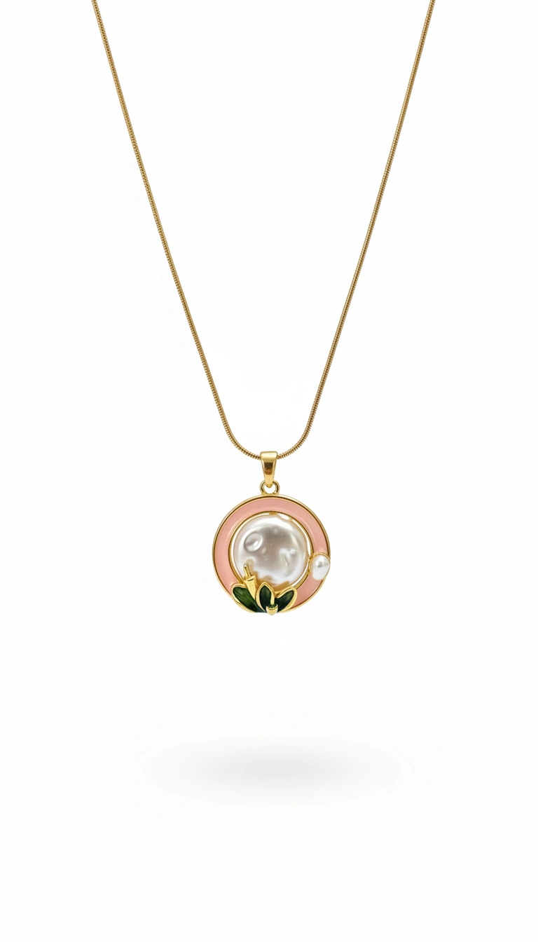 Blush Bloom Baroque Pearl Pendant Necklace