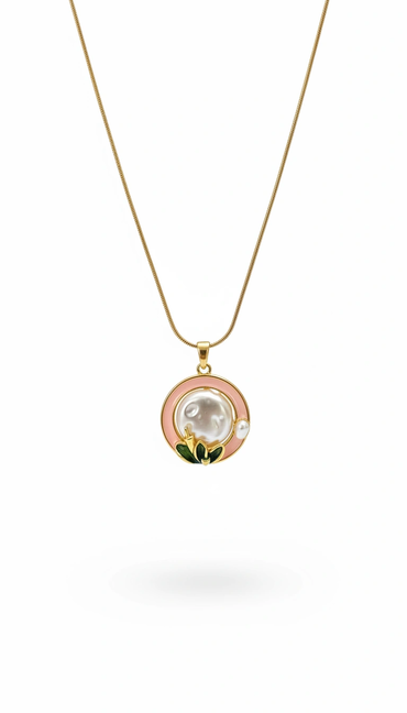Blush Bloom Baroque Pearl Pendant Necklace