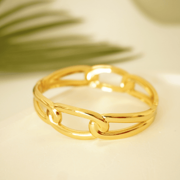 Ashara Golden Aura Slim Link Bangle
